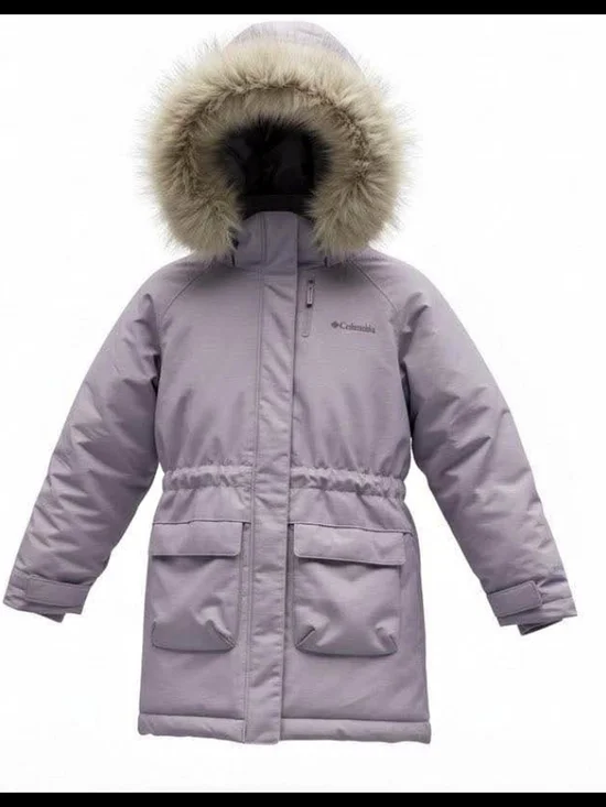 Columbia Light Lavender Girls' Insulated Parka with Faux Fur Hood - Picture 1 of 1